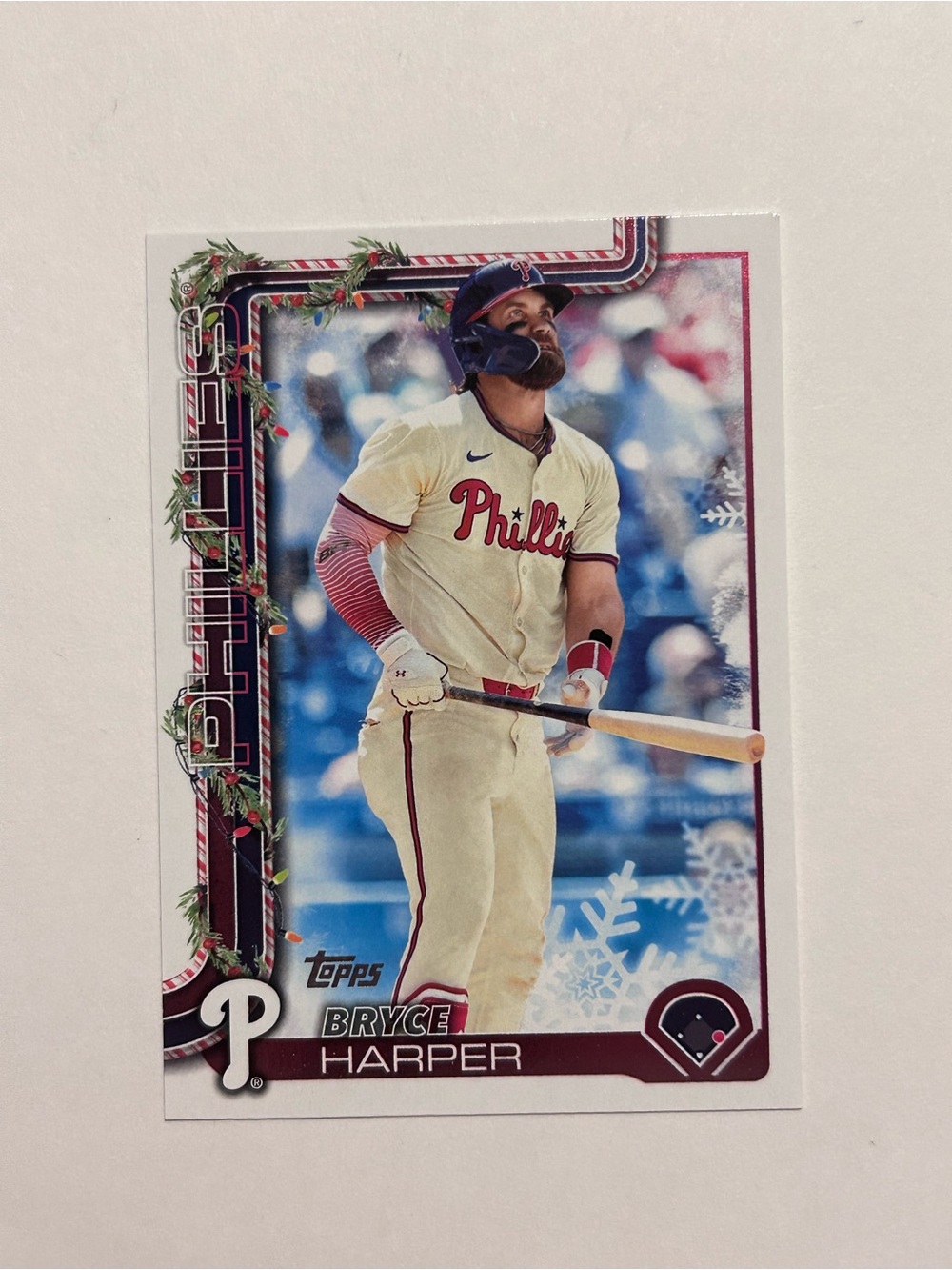 Bryce Harper Philadelphia Phillies Holiday Baseball Card - Cream Uniform